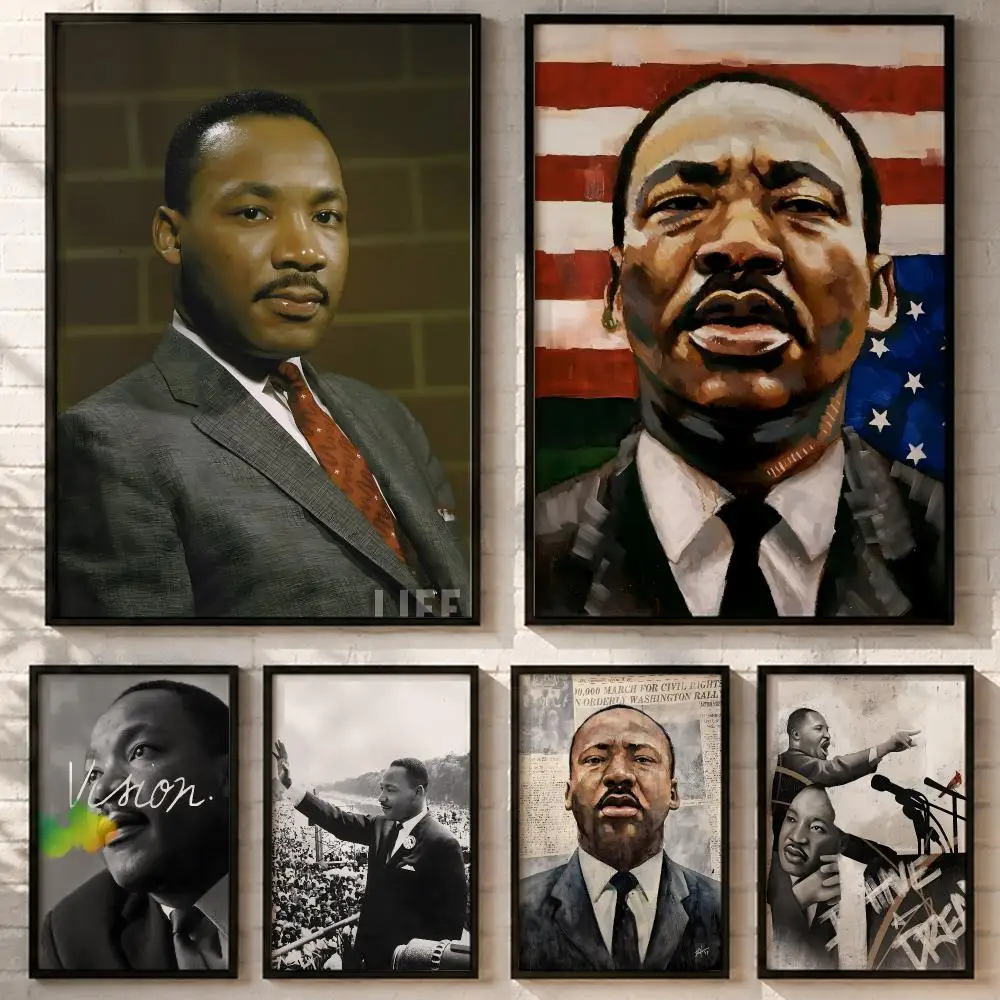 Martin Luther King Jr Poster HD poster wall art self-stick no-residue for home cafe office great gift