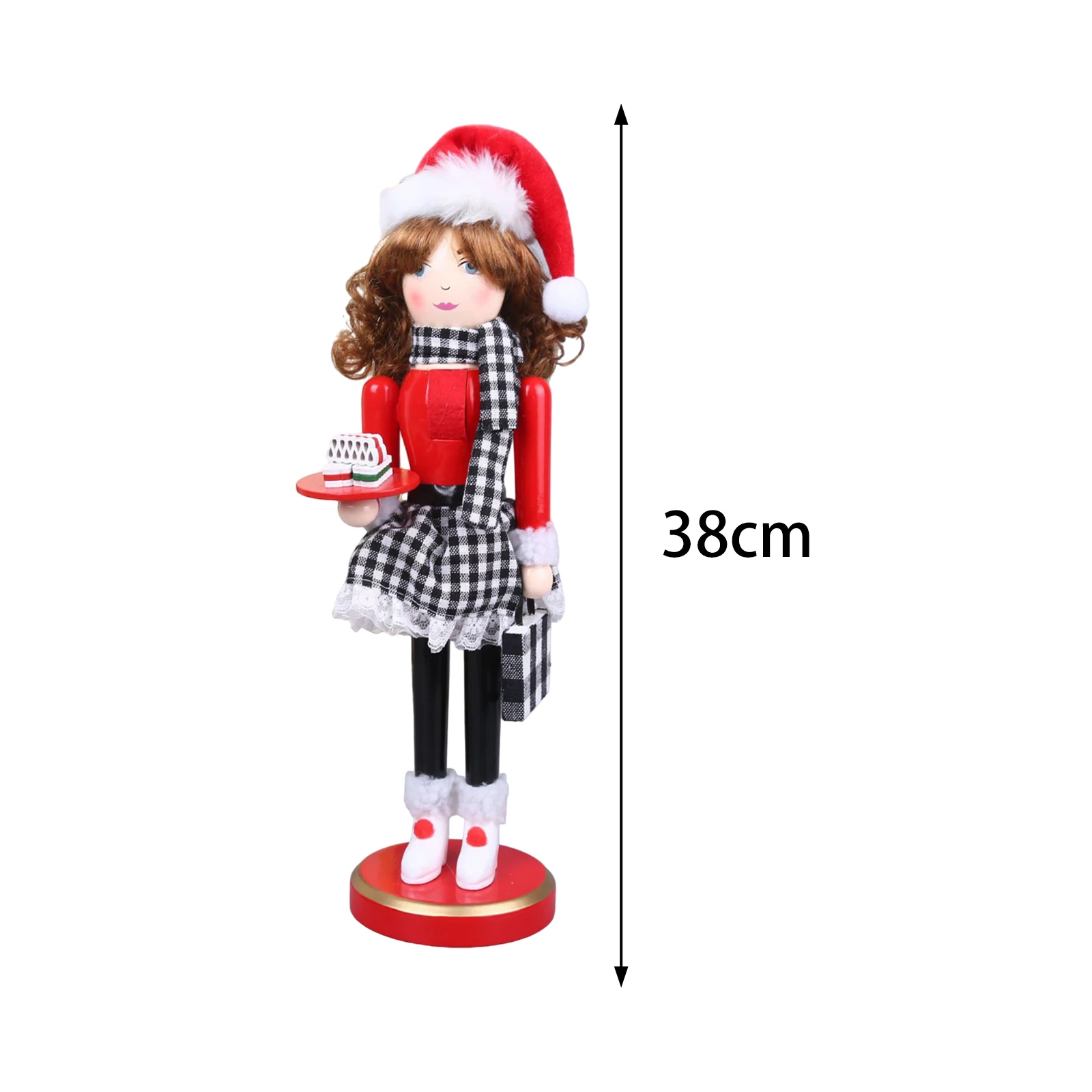 38cm Wooden Nutcracker Ornaments Nutcracker Figurines Desktop Ornaments Gift  Christmas Decoration