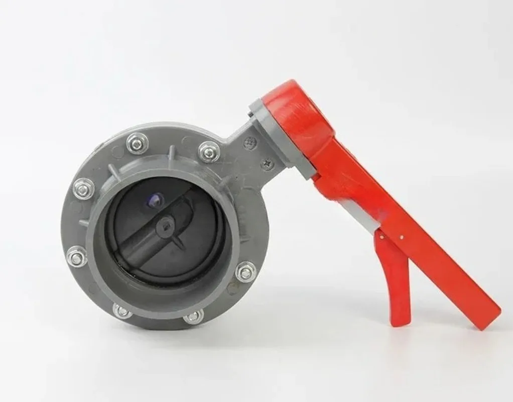 PVC butterfly valve socket type disc  DN 160 MM Irrigation butterfly valve Plastic one-piece butterfly valve