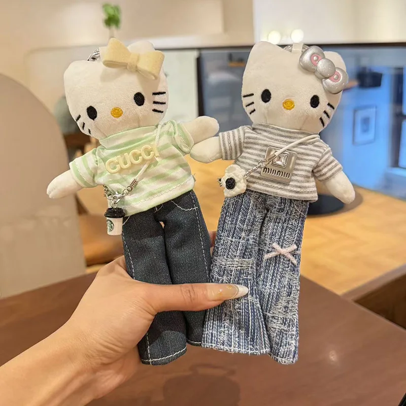 

Мягкая плюшевая подвеска Kawaii Hello Kitty с длинными ногами, милый брелок-кошка для сумки, мягкая кукла, повседневный подарок, аксессуар, оптовая и розничная продажа