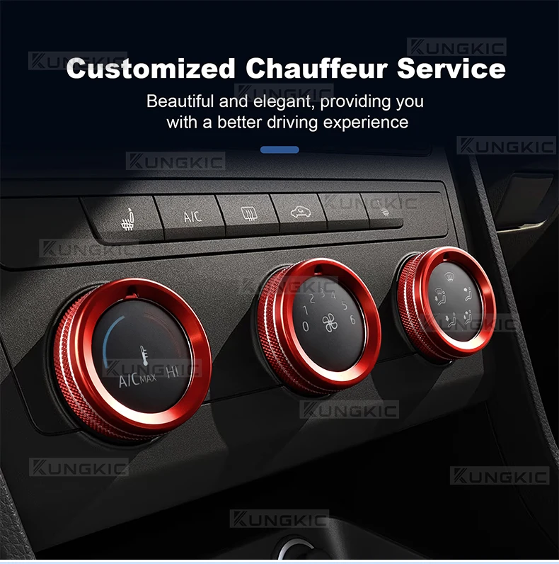 Aluminiumlegierung für SEAT Leon MK3 2013 2014 2015 2016 2017 2018 2019 Auto Mittelkonsole Luftreglerknopf Ring Innenabdeckung – Detail 6