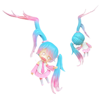11cm Virtual Singer Anime Figure Two-dimensional Kawaii Q Version Princess Pendant PVC Desktop Car Case Ornament Collection Doll