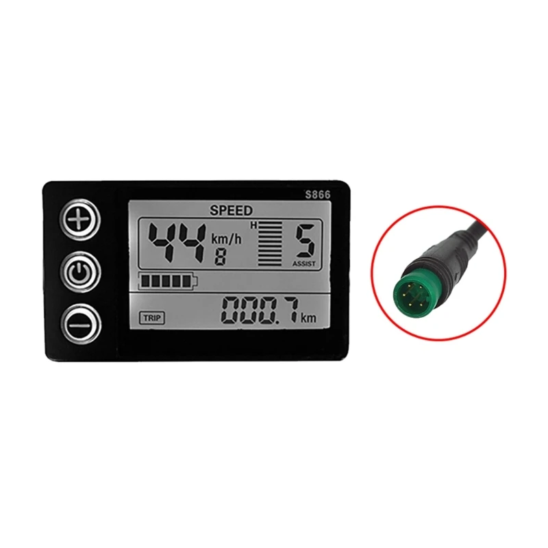 

Electric Modification Accessory Display S866 Controller Panel Dashboard 24V/36V/48V Waterproof Plug LCD Display