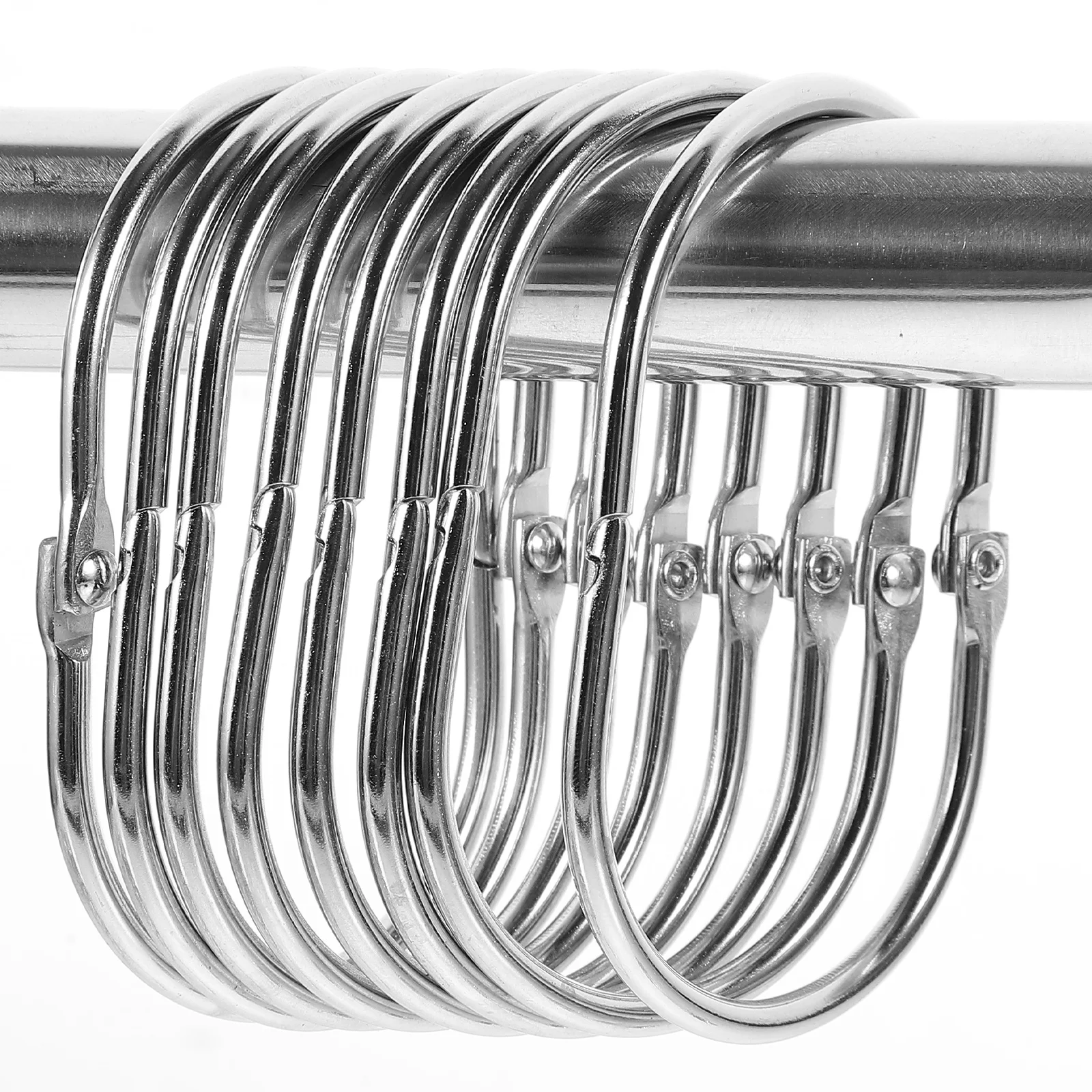 30 Pcs Shower Curtain Ring Hook Curtains Colored Iron Hooks Silver For Bathroom