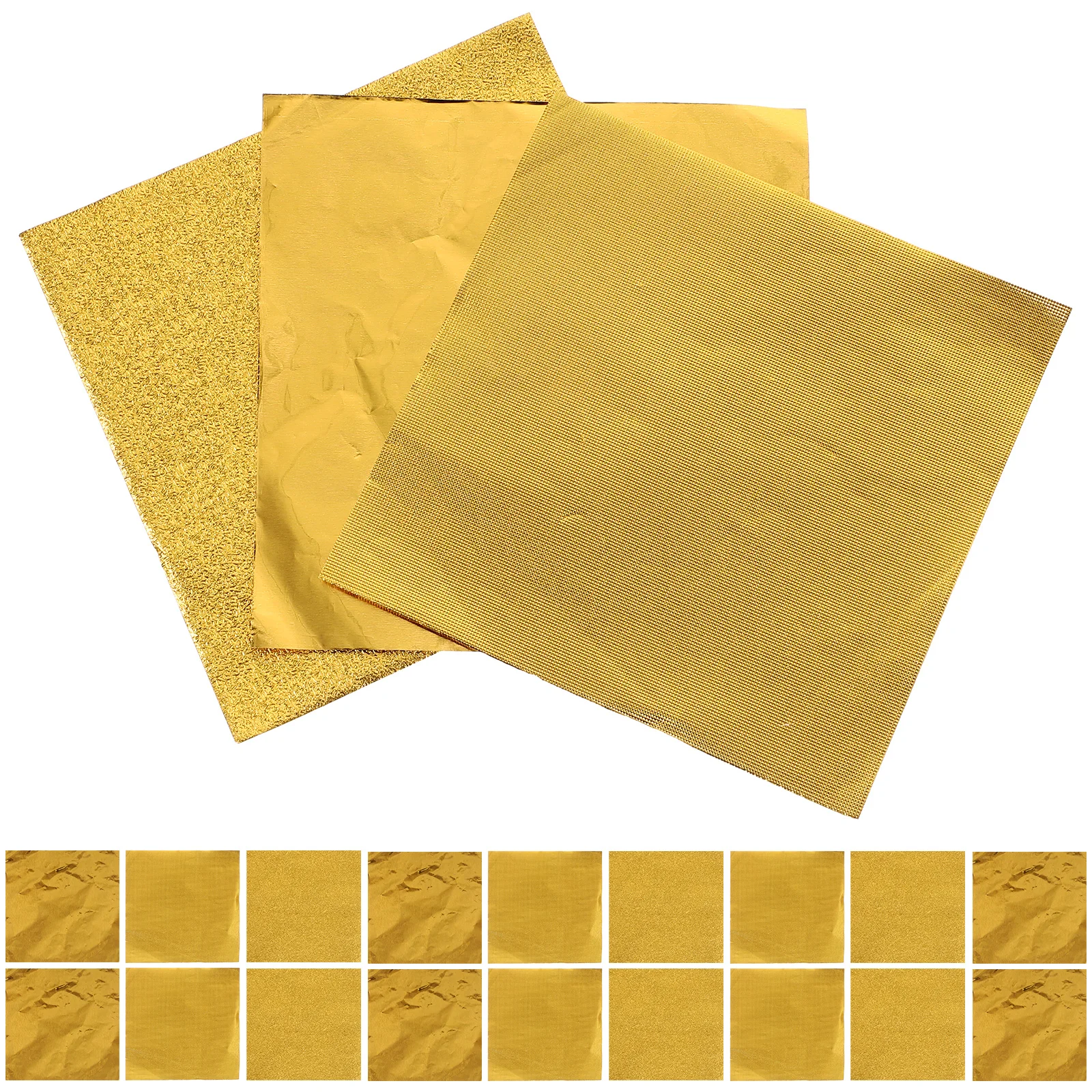 

Gold Foil Candy Wrappers 9x9cm Bright Surface Aluminum Sheets for Chocolate Candy Packing Paper Food Storage