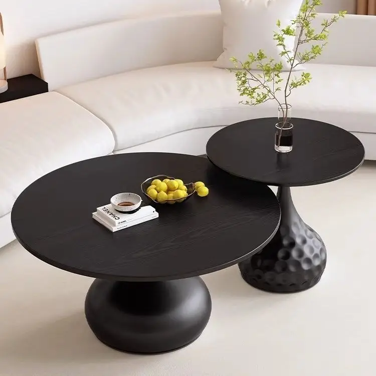 Nordic Style Solid Wood Tea Table Living Room Household Simple Modern Round Tea Table Furniture Coffee Tables