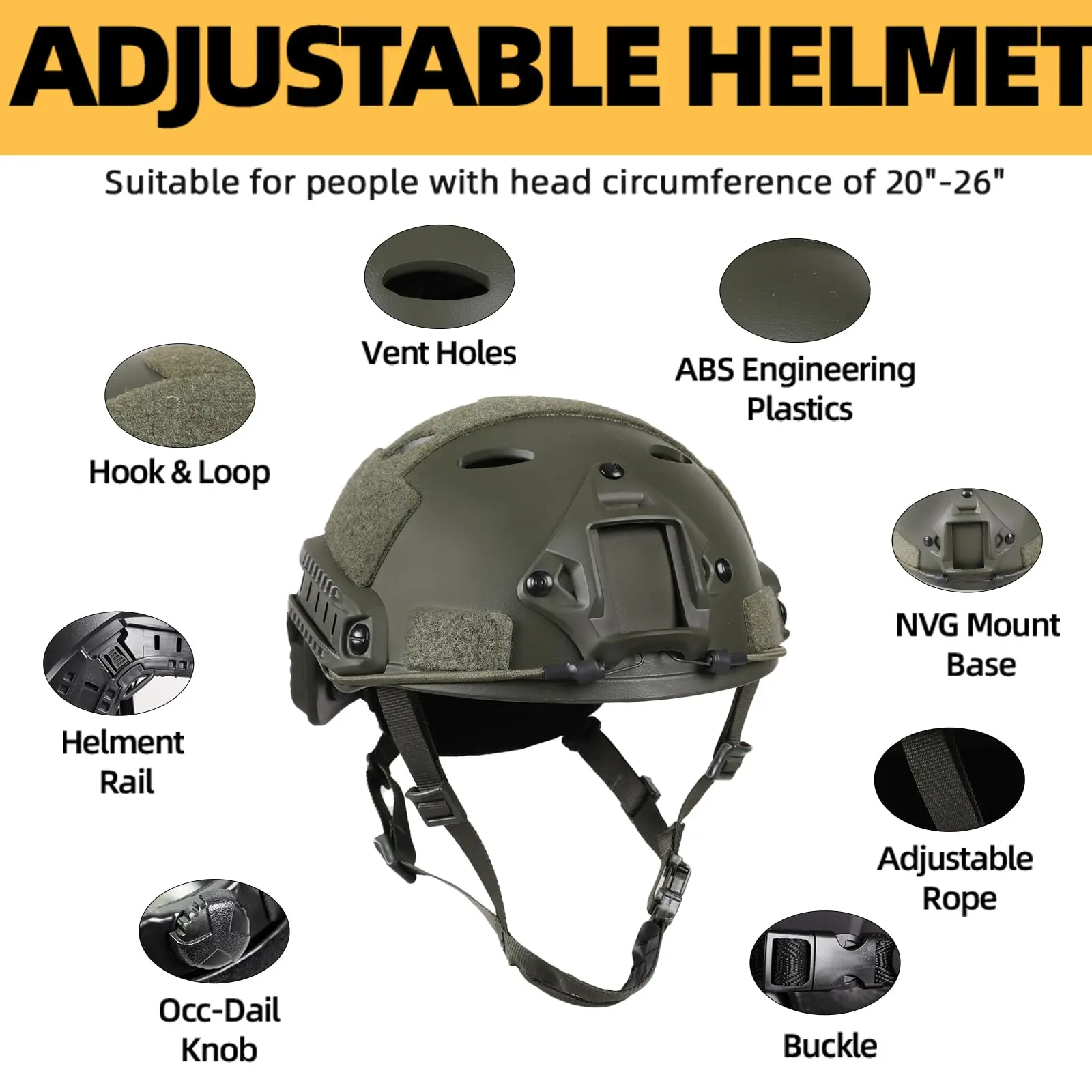 YCTAC Tactical Helmet with Headset,Adjustable Helmet with Helmet Cover and Fcae Mask for Cosplay Military Tactical Airsoft Gear