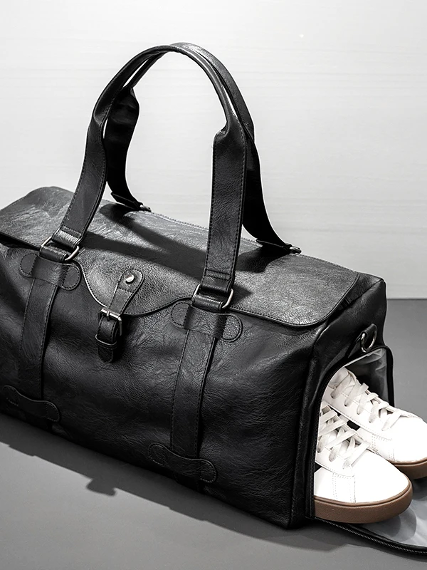 Canson Ko Bolso de cuero genuino de an capacidad para fitn, bolsa de viaje, bolsa de nento, separación de rop...