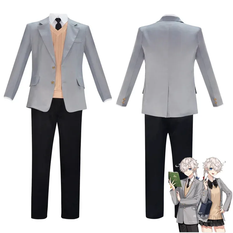게임 XIV Alphinaud Alisaie Leveilleur 코스프레 의상 일본 학교 유니폼 가발 남자 여자 캠퍼스 정장;2k,j'x.8;
