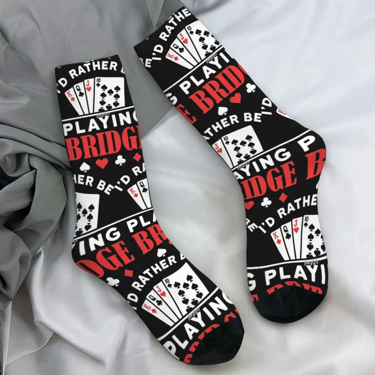 Cards Stockings Adults Men Socks Soft Retro Socks Winter Running Anti Sweat Pattern Socks Birthday Gift