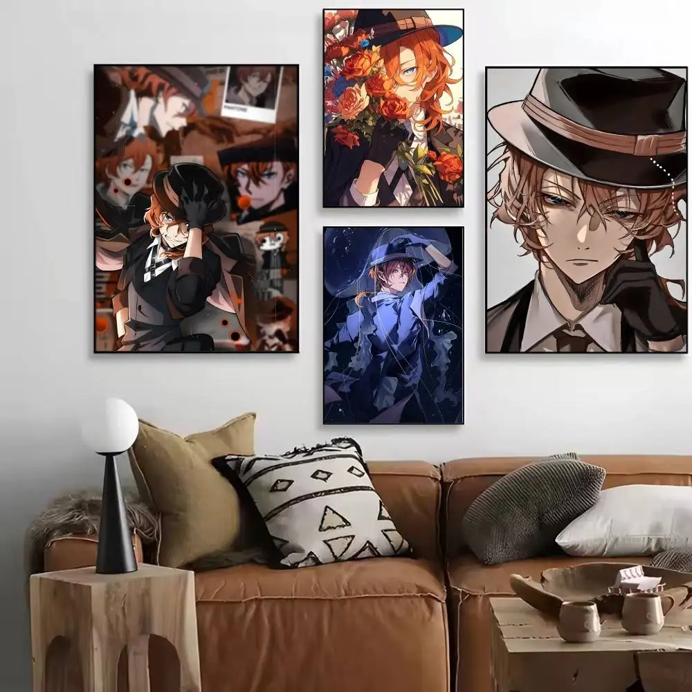 Anime B-Bungo Stray D-Dogs N-Nakahara Chuuya Posters High Quality Self-adhesive Wall Art Decorations Color Prints Sticky
