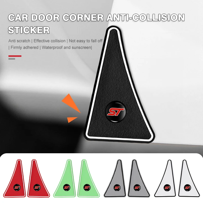 2pcs Car Door Corner Anti-collision Durable Protective Stickers For Ford ST Focus Fiesta Ranger Escort Falcon Flex S-MAX Kuga