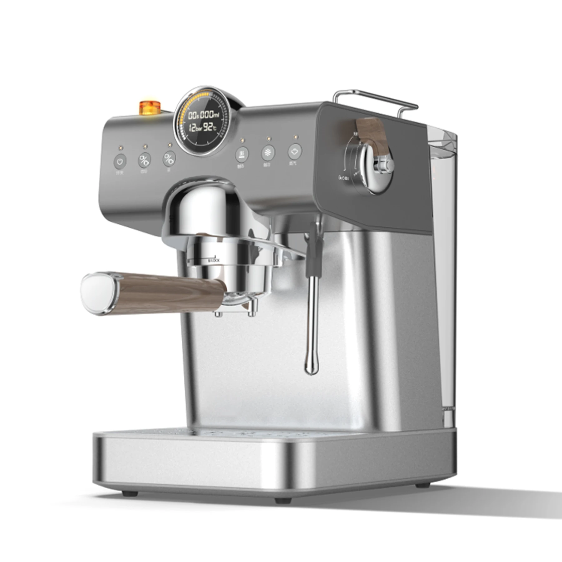 20-Bar-Portafiltermaschine & Milchaufschäumer – Kompakte Espressomaschine – 1,5-Liter-Tank, Thermoblock, Entkalkungsanzeige