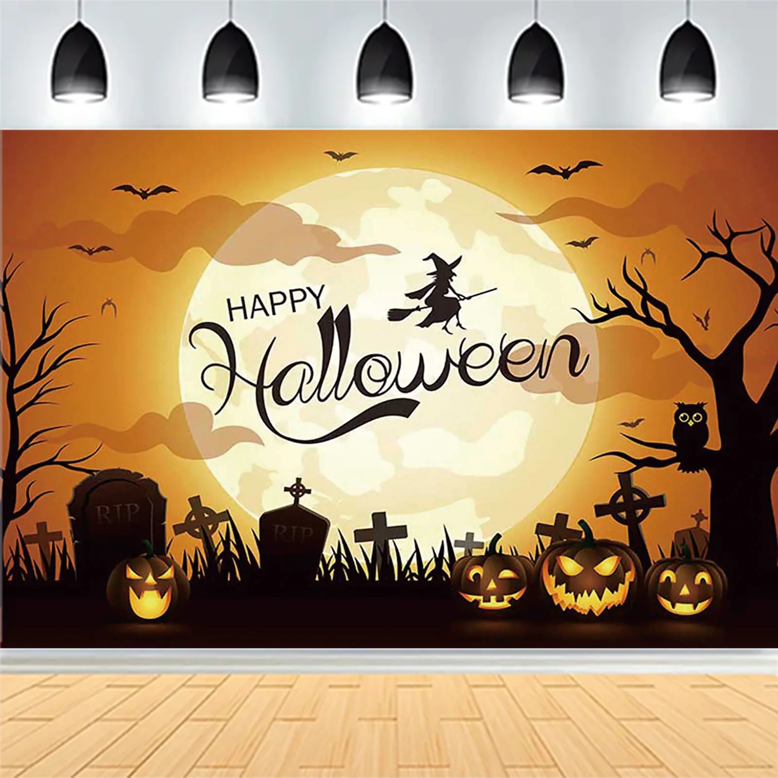 Halloween Day Shadows Photography Background Jack-o-lanterns Ghosts Wander And Spooky Tales Awaken Photo Studio Backdrops BH-67