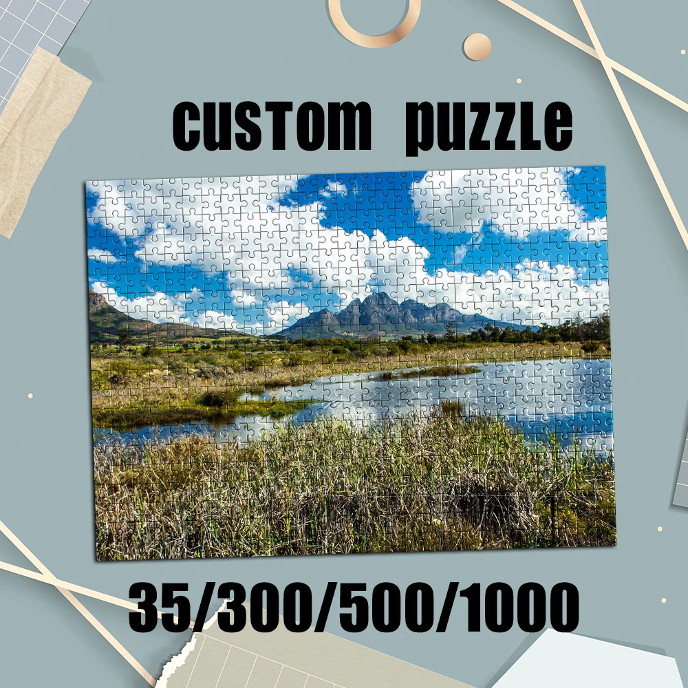 35/300/500/1000pcs Personalized Custom Photo Puzzle Scenery Photo Creative Commemorative Gift Families Games