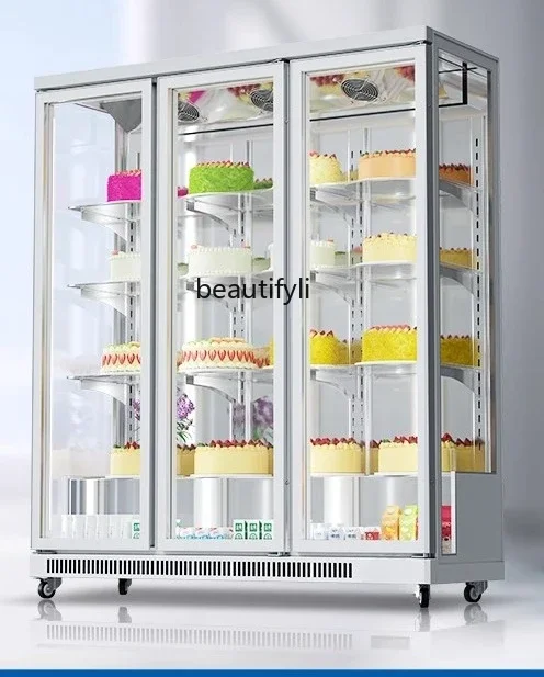 

A61 Three-sided glass cake display cabinet Commercial refrigerator, vertical refrigeration, fresh-keeping cabinet