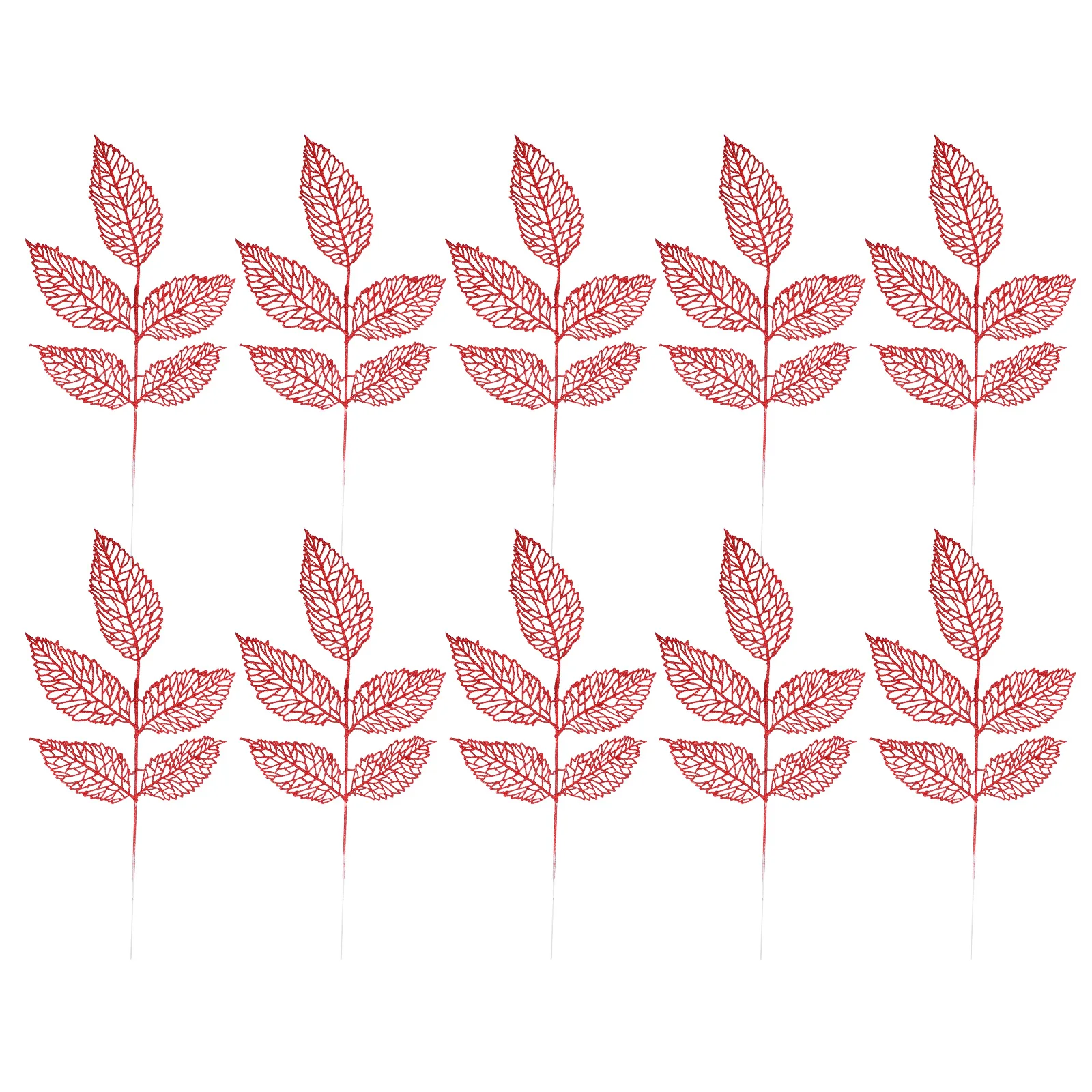 

10pcs Rose Leaves Shiny Vivid Christmas Decor Christmas Simulation Leaves Pendant Simulation Prop Decoration Party Supplies