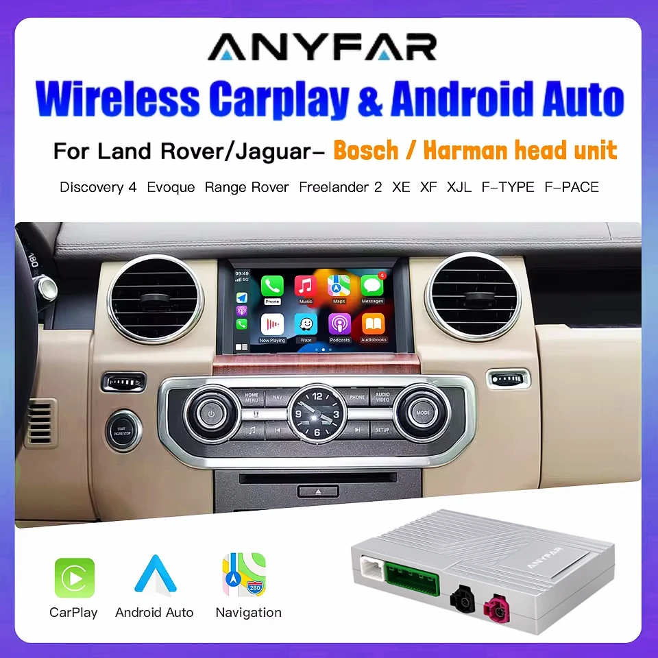 أندرويد السيارات اللاسلكية Carplay لاند روفر/جاكوار/رينج روفر/إيفوك/ديسكفري 2012-2016 Carplay الوسائط المتعددة USB الملاحة DSP