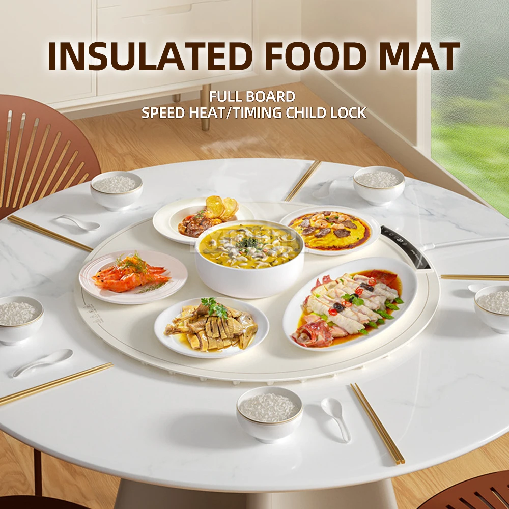 مفرش تحديد الأطباق من السيليكون مع درجة حرارة قابلة للتعديل، سخان طعام كهربائي ذكي