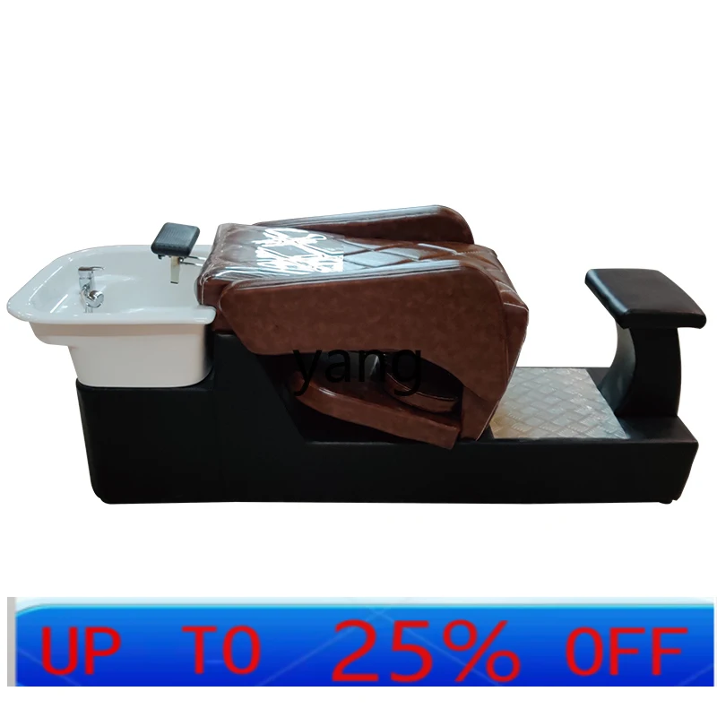 LTT hair salon special barber shop punch bed lying flat retro ceramic basin massage