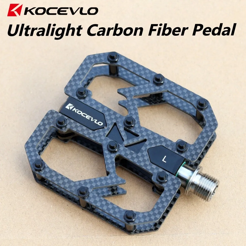 Neue Fahrradpedale, Kohlefaser-Pedal, 3-Lager, ultraleicht, MTB, Rennrad, Titan, rutschfest, Schnellspanner, Universalgewinde – Detail 11