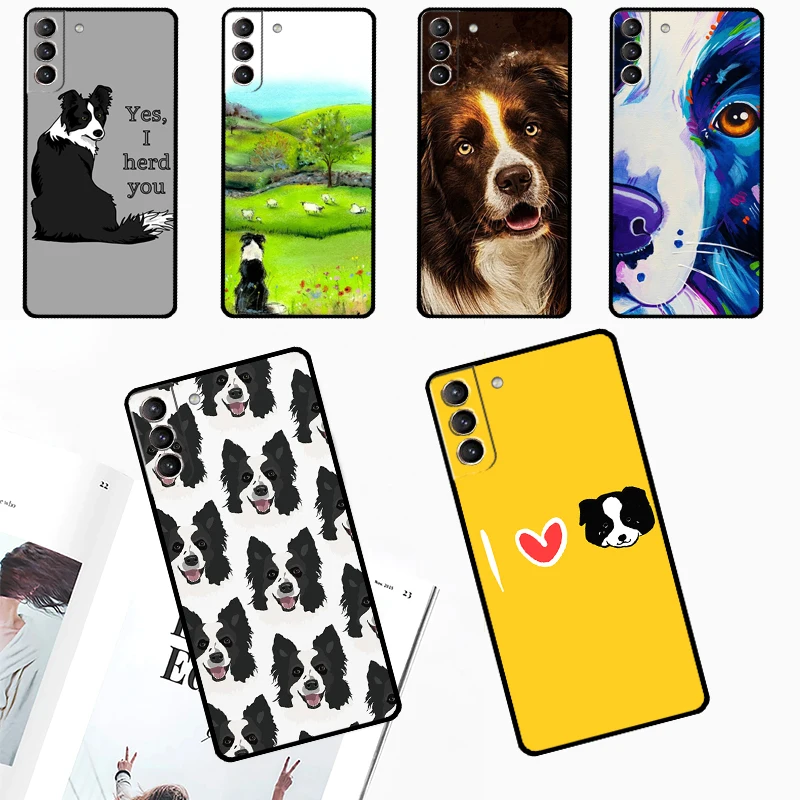 Border Collie Dog Phone Case For Samsung Galaxy S24 Ultra S22 Plus S20 S21 S23 FE Note 20 10 S8 S9 S10 Cover