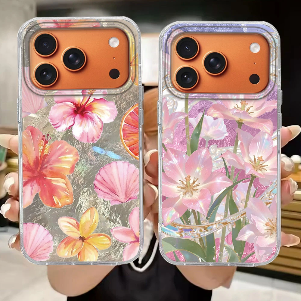 Lilie Blumendruck Mädchen Handyhülle für IPhone 17 Air 16 16e 15 14 13 12 Pro Max 7 8 Plus XS XR SE 2022 Floral Beliebte Soft Cover