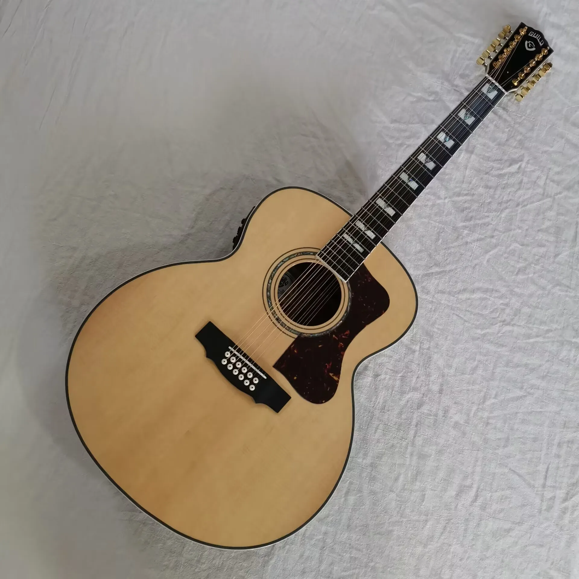 

gold tuner pegs professional solid jumbo acoustic guitar F512 vintage guitar 12 string acoustic electric guitars