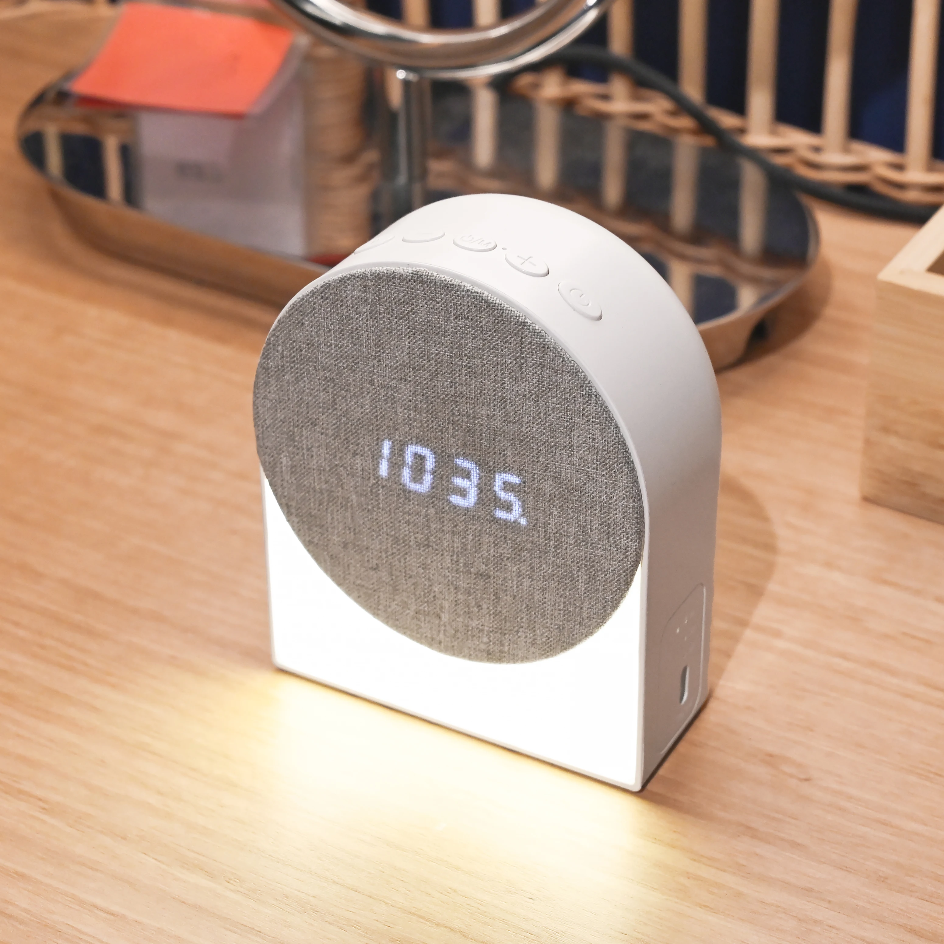 White Noise Sleep Aid Fabric Night Light | Bluetooth Speaker Alarm Clock Timing Sleep Lamp, Ideal Gift