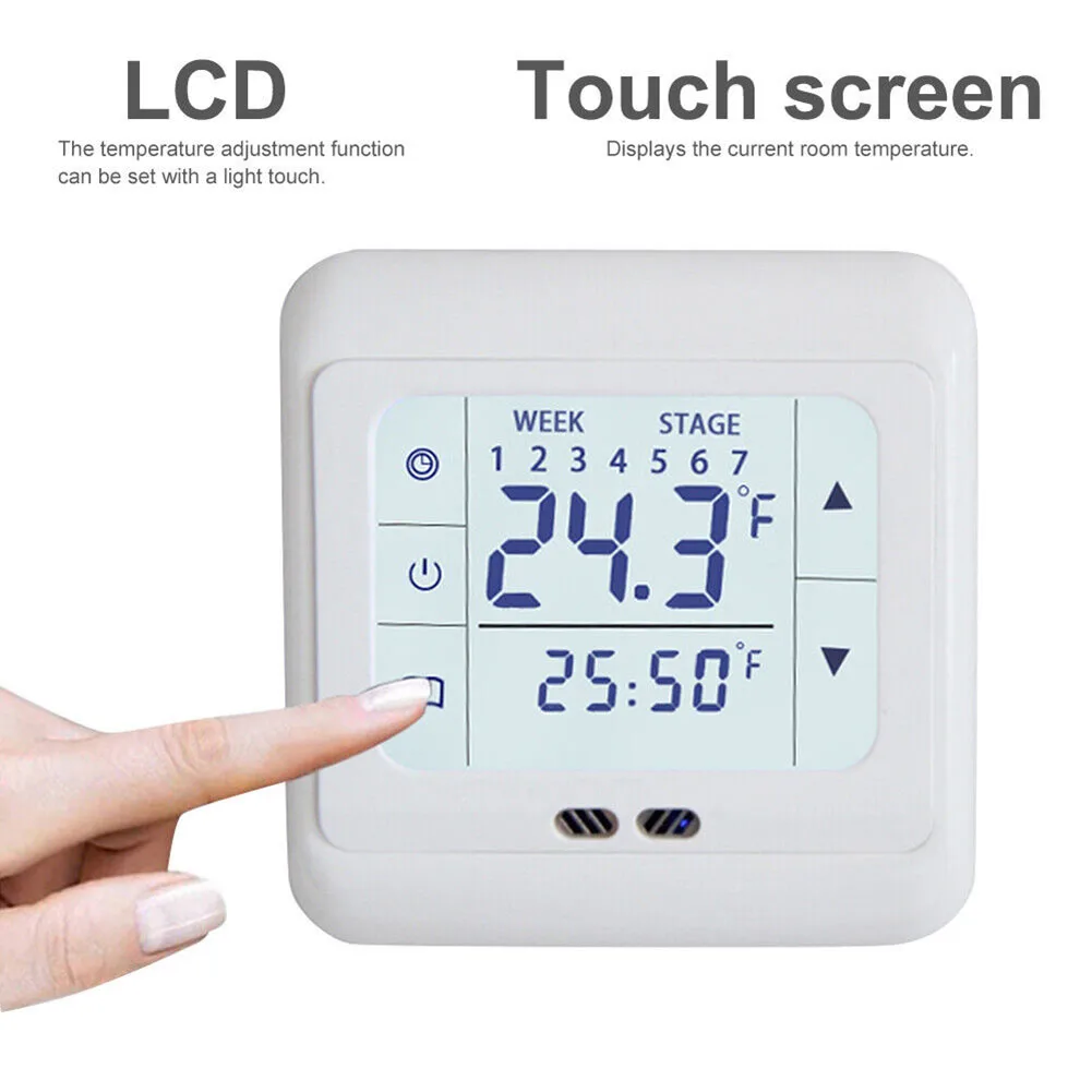 Thermostat Touchscreen Underfloor Heating Room Controller Floor Sensor Digital Home Temperature Control System Accessories