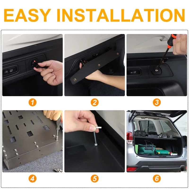 

Trunk Divider Shelf for Subaru Forester 2019-2024 Creates Two Storage Levels Carbon Steel Frame Aluminum Cargo Organizer 1Pc
