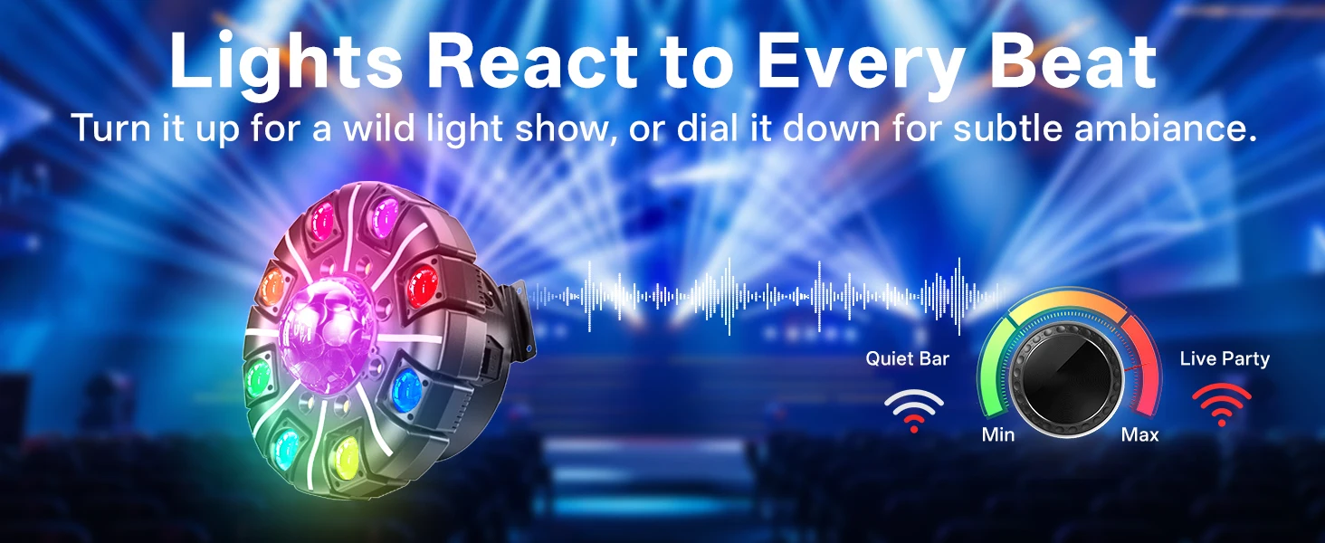 U'King 150W RGBW 8-Armed Moving Head Light Auto Speed Magic Ball Stage Light DMX512 DJ Light For Wedding Party KTV Home Theater