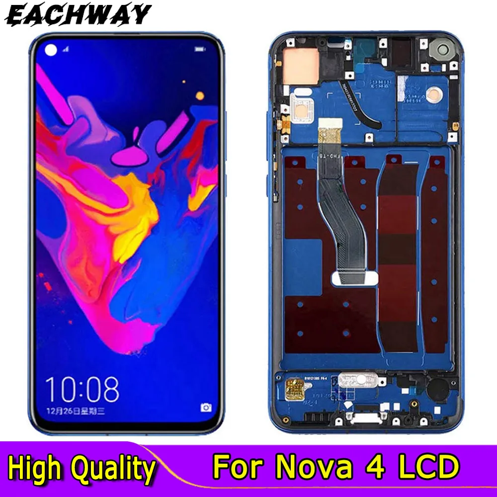 6.4''For Huawei Nova 4 LCD Display Touch Panel Digitizer Assembly VCE-AL00 VCE-TL00 For Huawei Nova 4 Lcd Screen Nova 4 LCD