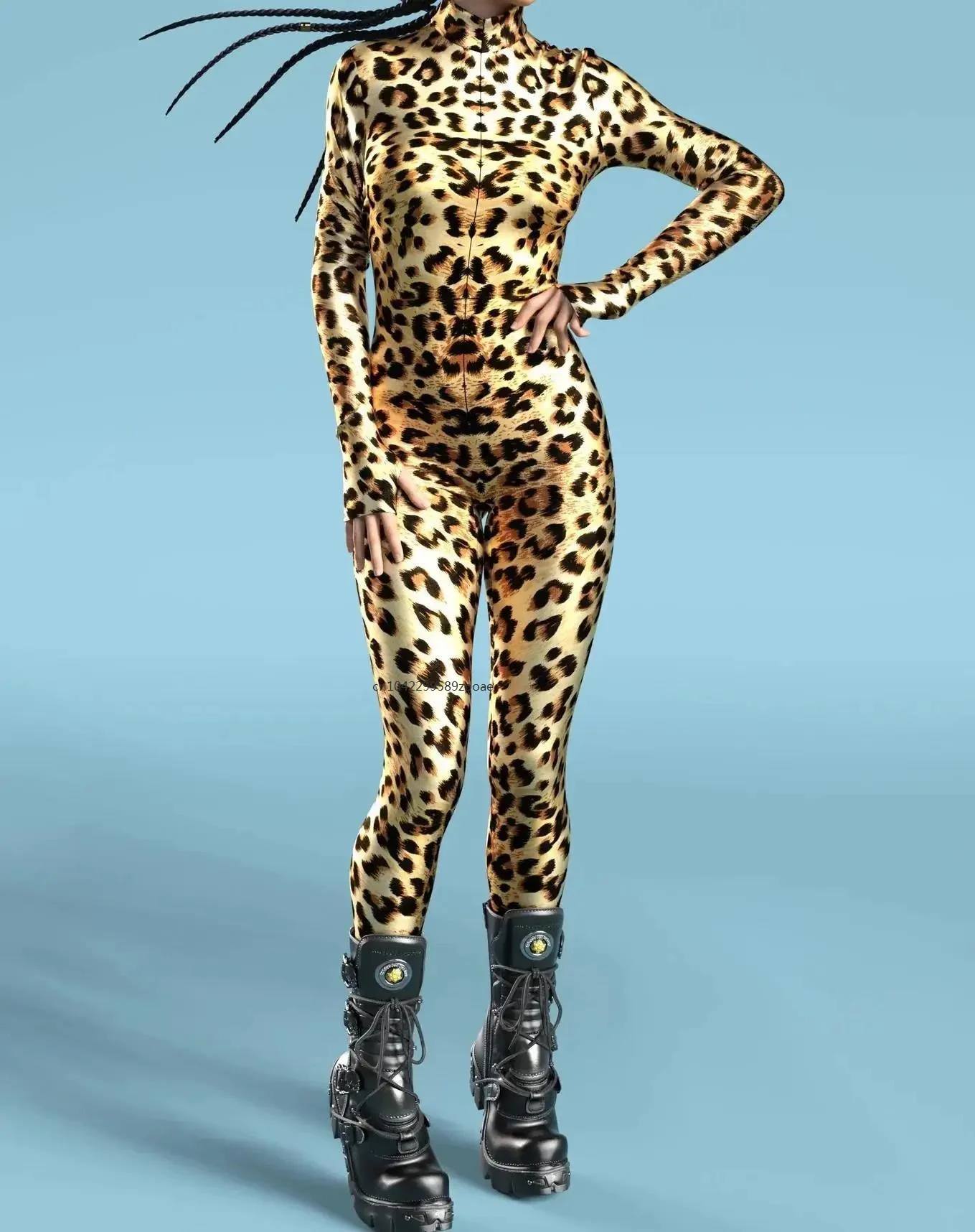 Sexy Leopard Printing Holiday Party Women Cosplay Skinny Jumpsuit Wear Onesie Costume Elastic Party Game Bodysuits Rompers 2024