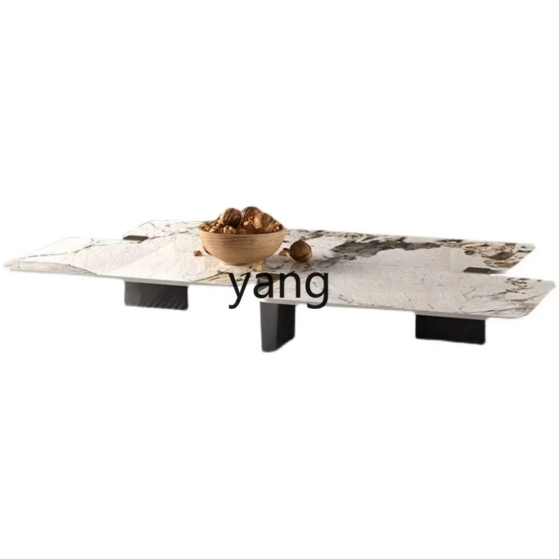 

Yjq Stone Plate Coffee Table Modern Simple Home Small Apartment Living Room Rectangular opposite-Sex Marble