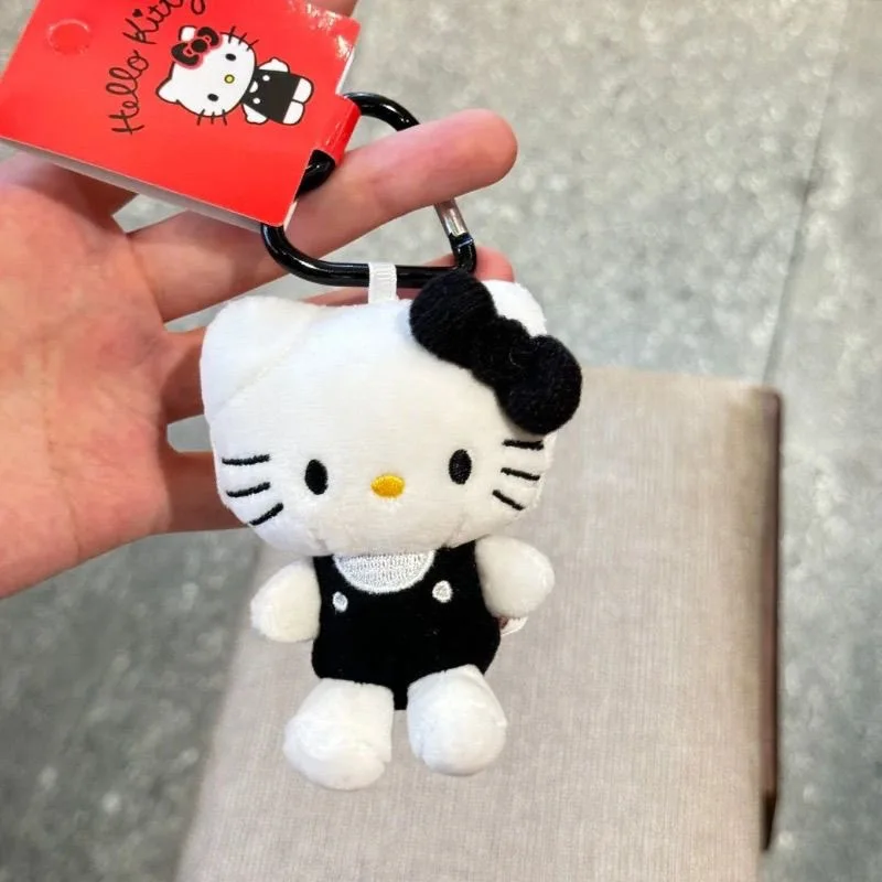 Sanrio hello kitty boneca de pelúcia chaveiro amor nó kitty gato bonito dos desenhos animados chaveiros saco acessórios ornamento presentes
