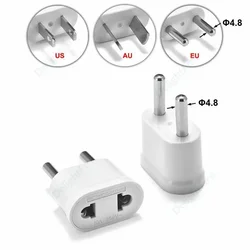 Enchufe europeo de viaje de 1 piezas, adaptador de enchufe europeo, USTo, Cargador eléctrico, convertidor de EE. UU., AU a UE