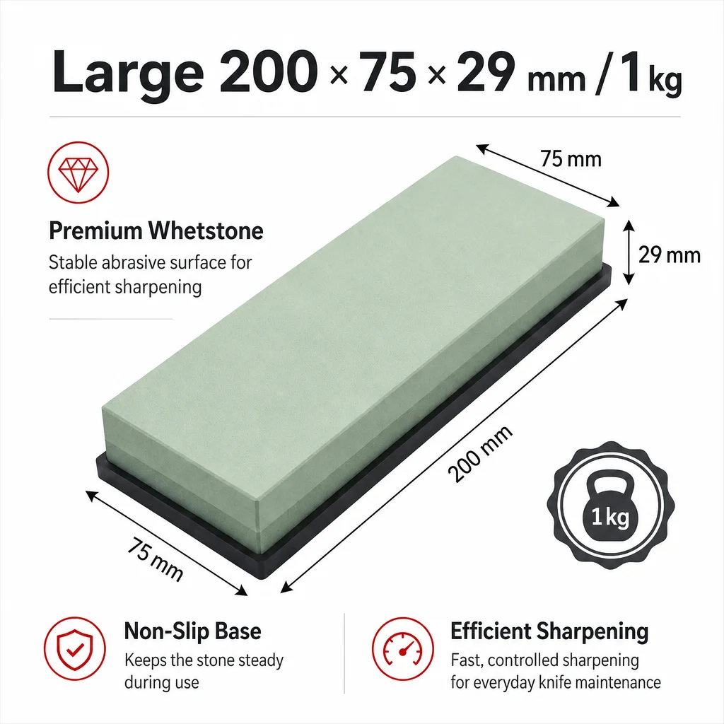 Carborundum 400 Grit Green Sharpening Stone 200X75X29Mm 1kg Large Wet Sharpening Stone for Knife Sharpening