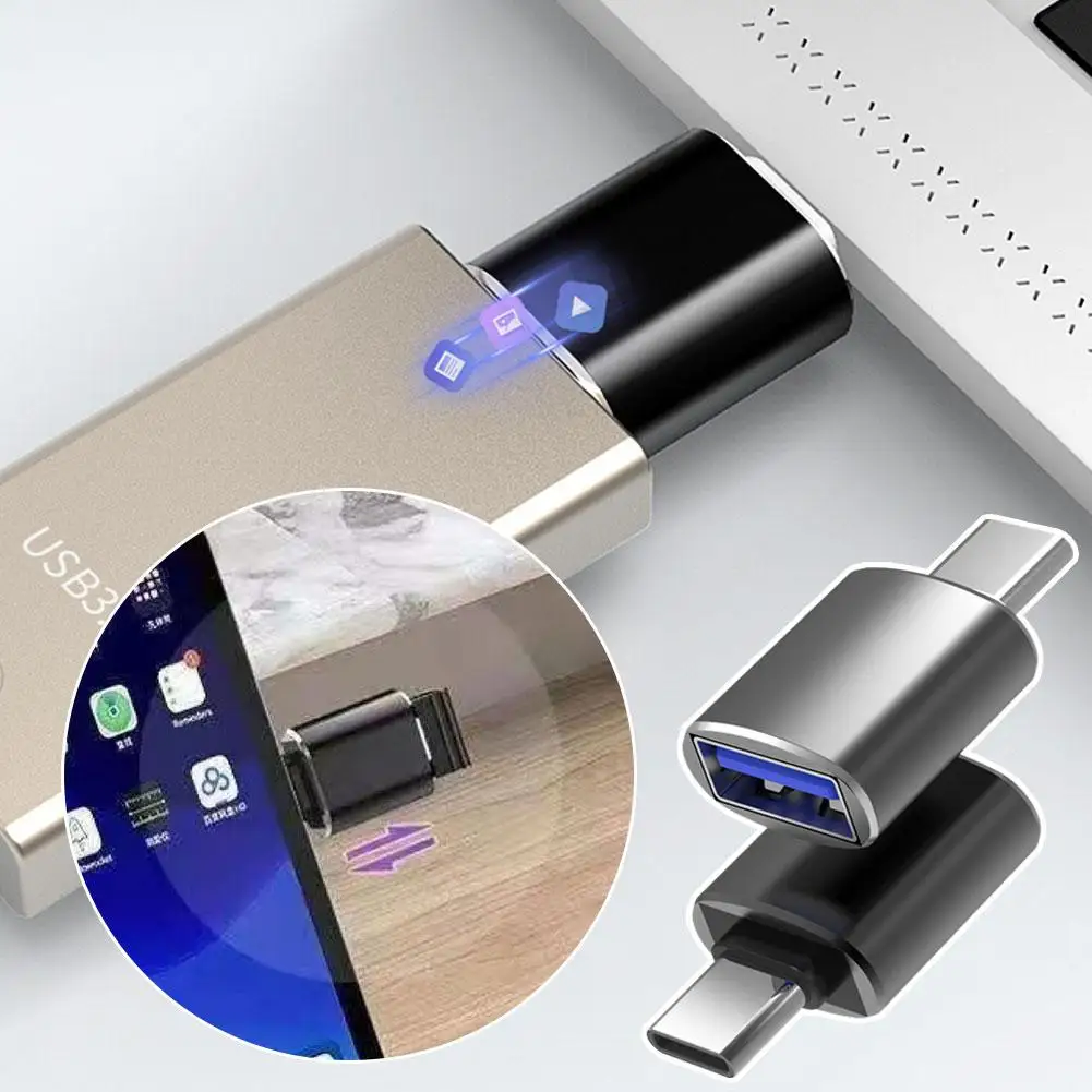 Adattatore da USB3.0 a tipo c guscio in alluminio adattatore Mini in alluminio lungo adattatore OTG multifunzione I8V3