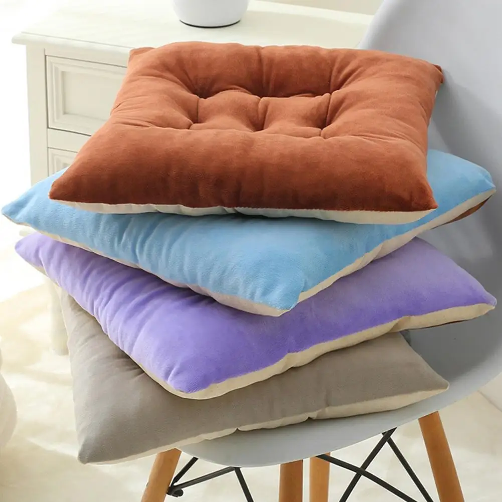 Supportive Cushion for Hard Chairs Soft Plush Chair Cushion Soft Plush Square Chair Cushion with Straps Non-slip Seat for Dining