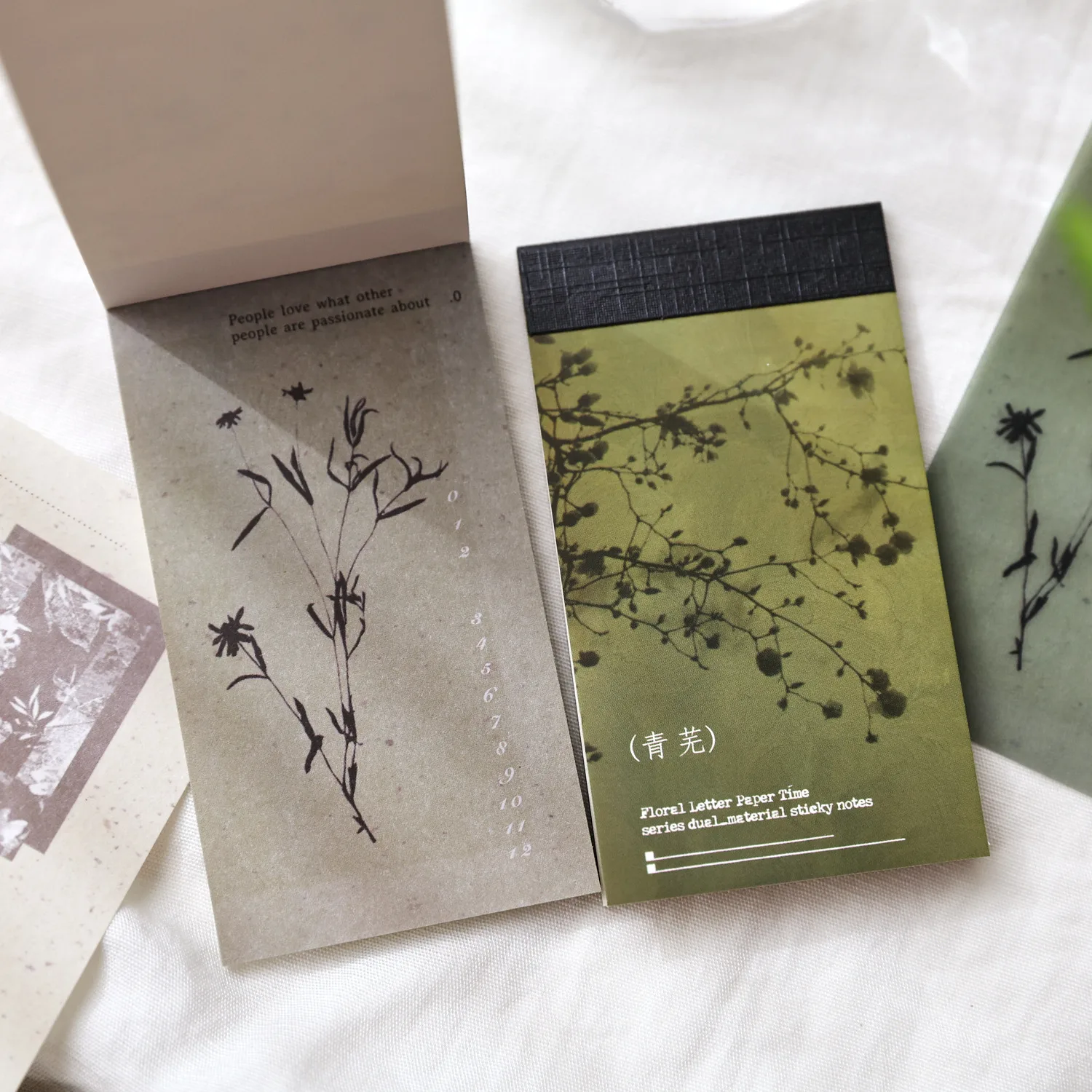 Vintage Plant Flower Branch Shadow Landscape Memo Pad Creative DIY Junk Journal Material Collage Scrapbooking Stationery