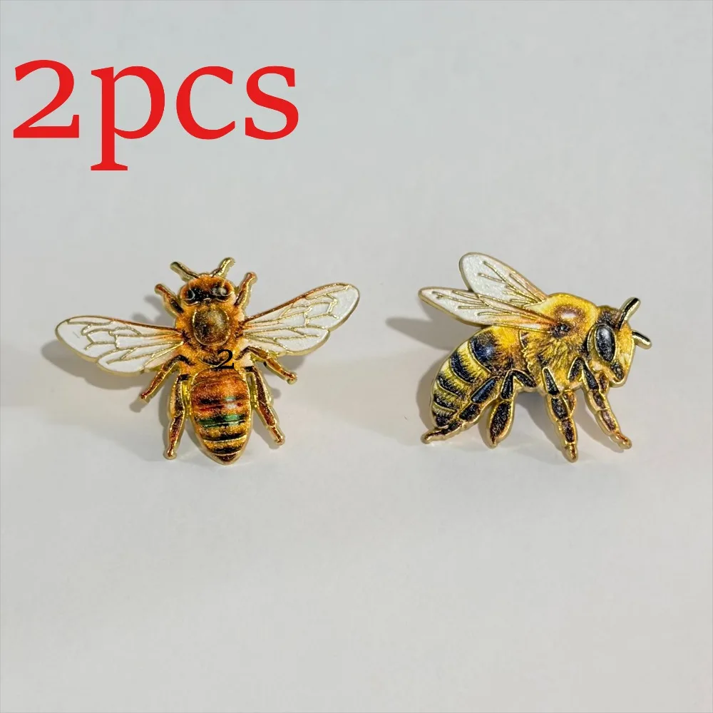 Vintage Emaille-Bienenbroschen-Set, Natur-Cottagecore-Stil Insekten-Anstecknadel, Niedliches Honigbienen-Accessoire für Frauen
