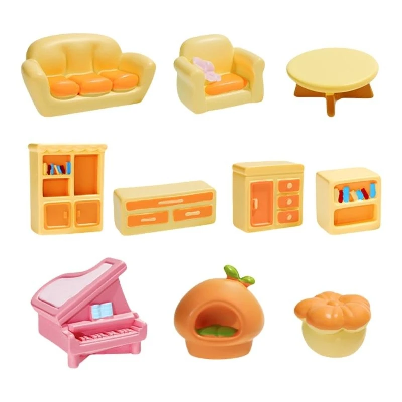 

10Pcs Living Room Furniture Miniature Accessories for Indoor and Outdoor Decors