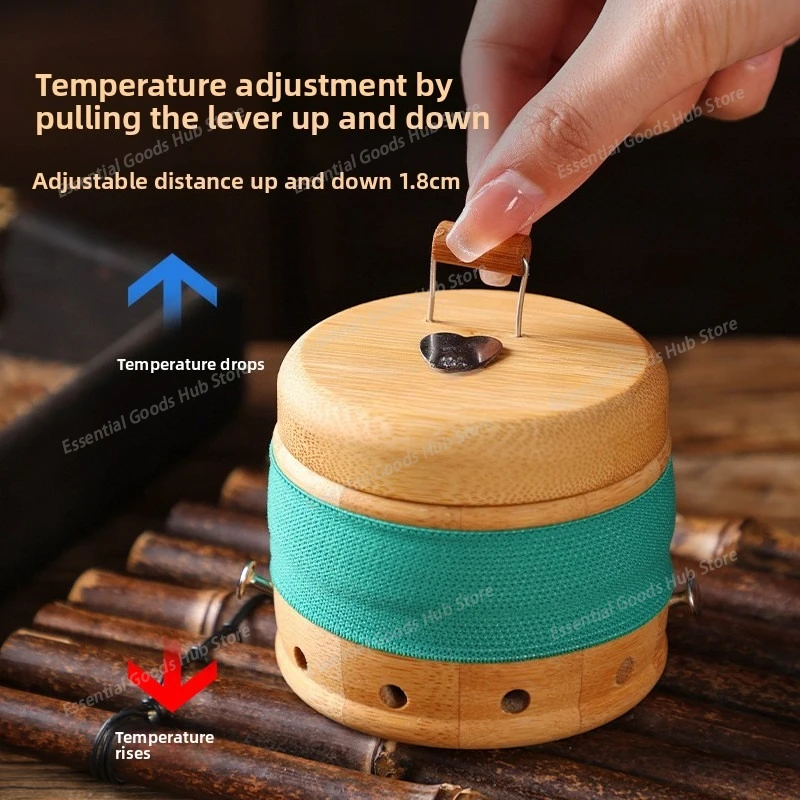 2pcsTie Rod Temperature Control Moxibustion Jar Bamboo Open Flame Hanging Moxibustion Boxwood Portable Moxibustion Household