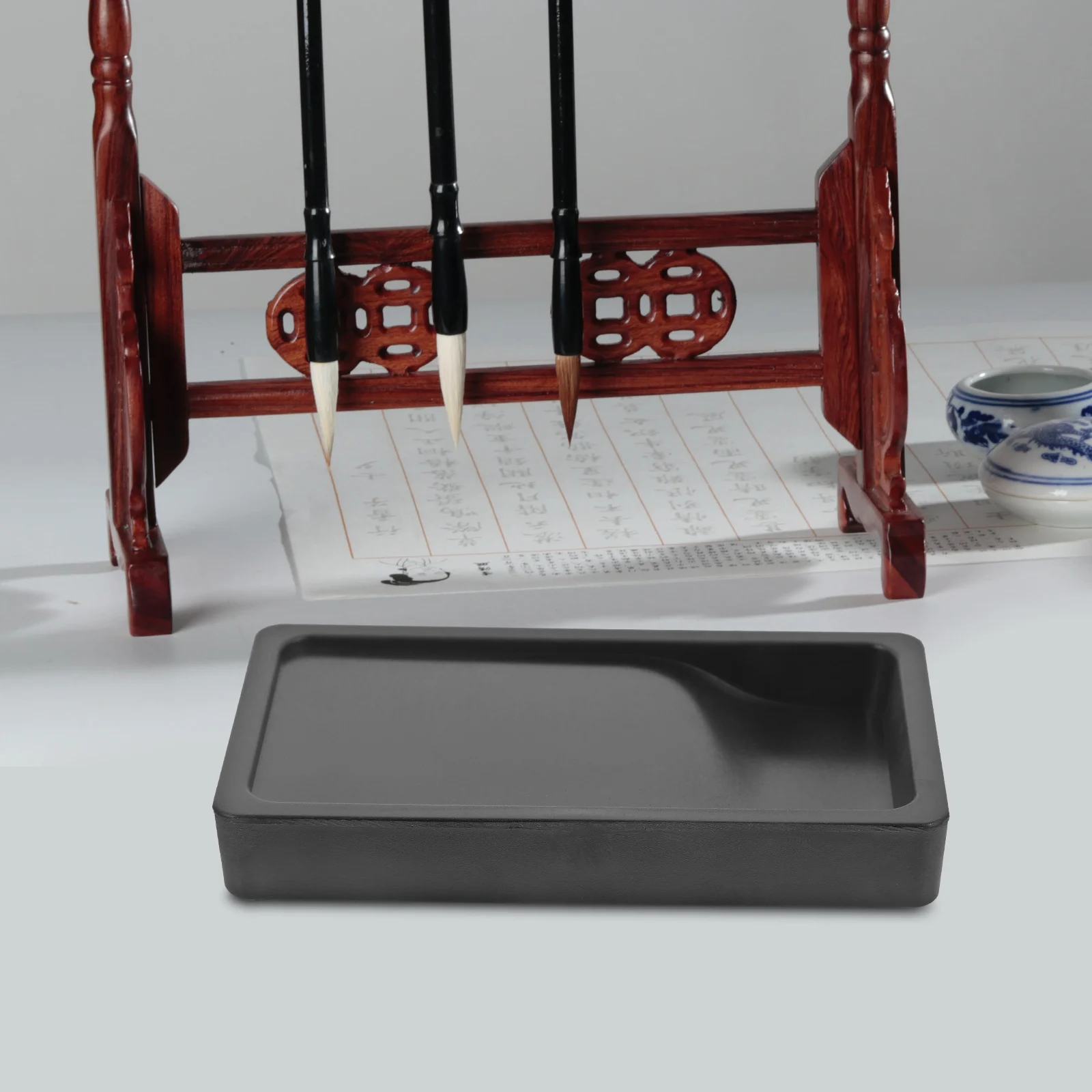 Inkslab المحمولة خفيفة الوزن مزدوجة الجوانب طحن Inkslab لطلاب الكتابة الخط ممارسة حجر الحبر الصيني