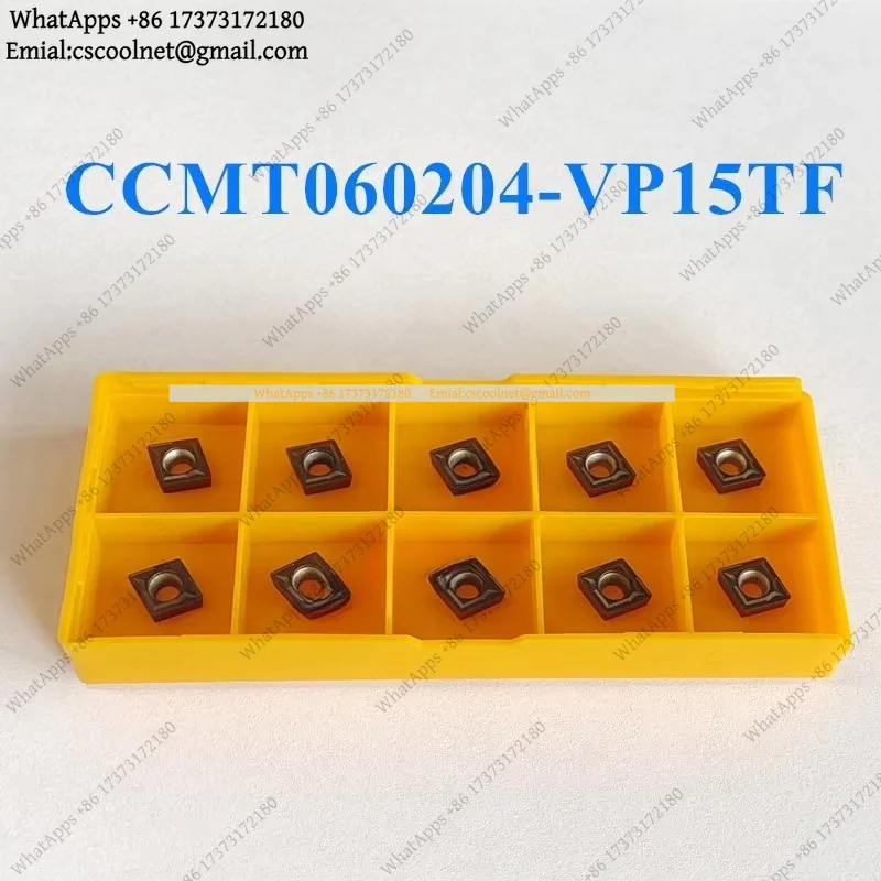 10Pcs CCMT060204-VP15TF CCMT060204-UE6020 Carbide Inserts Cutting Bits For Lathe Tool Holder