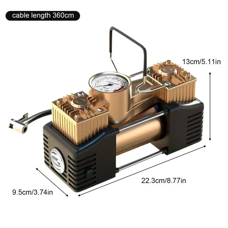 タイヤ用ユニバーサルエアコンプレッサー,圧力計付き,12V, 120W,電動インフレーター,インフレータブルポンプ,カーアクセサリー