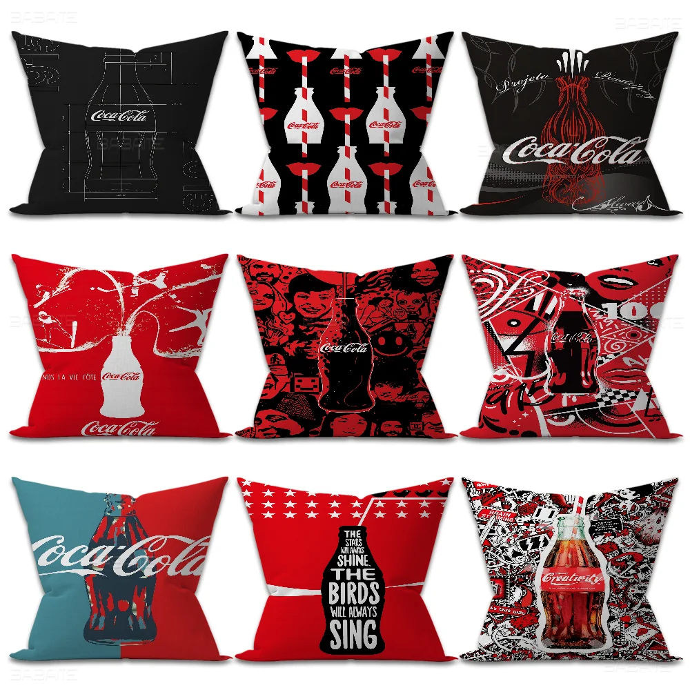 C-coca-cola Pillowcase Toon Gift Cushion Cover Bedroom Home Sofa Chair Seat Decor Pillow Case