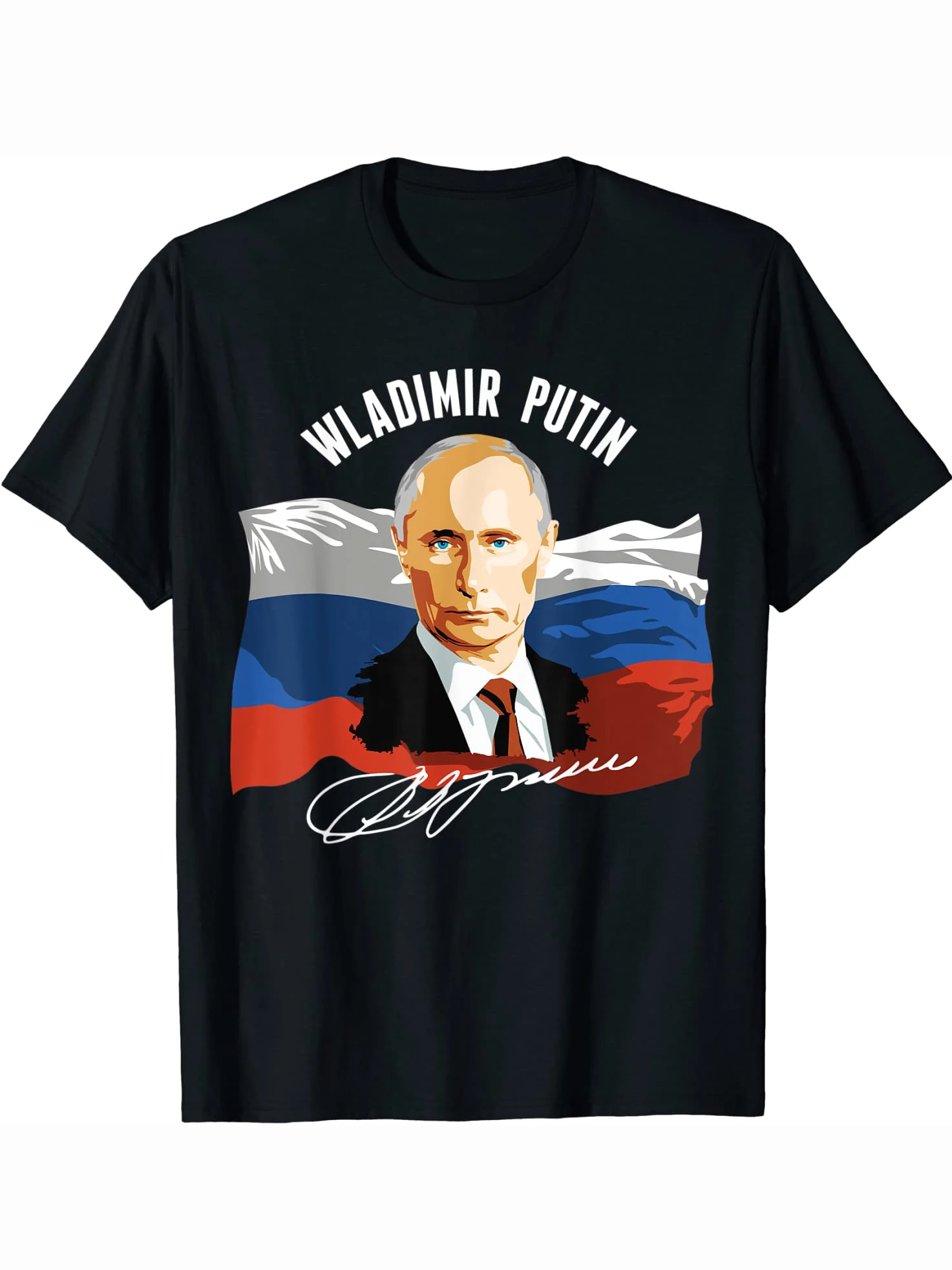 I Love Russia Flag Vladimirovich Putin Signature T Shirt. Short Sleeve 100% Cotton Casual T-shirts Loose Top Size S-3XL