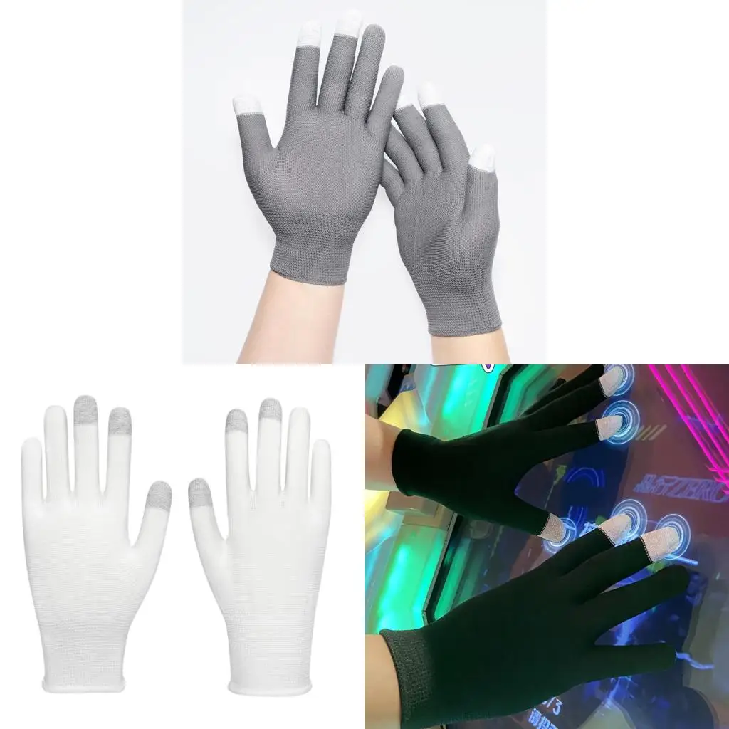 Thin Nylon Touch Display Gloves For Mobile Rhythm Game With Conductive Fiber Fingertips And Breathable Design Glove